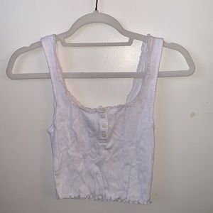 American Eagle Basic Tank, White, Size XS